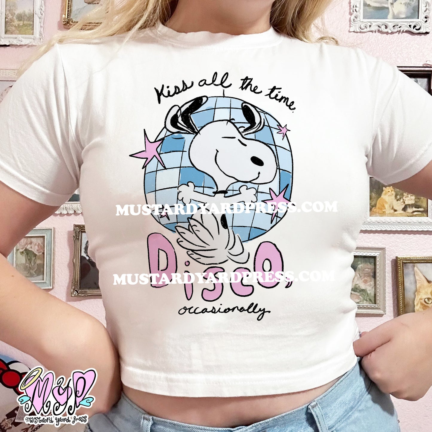 kiss disco dog baby tee
