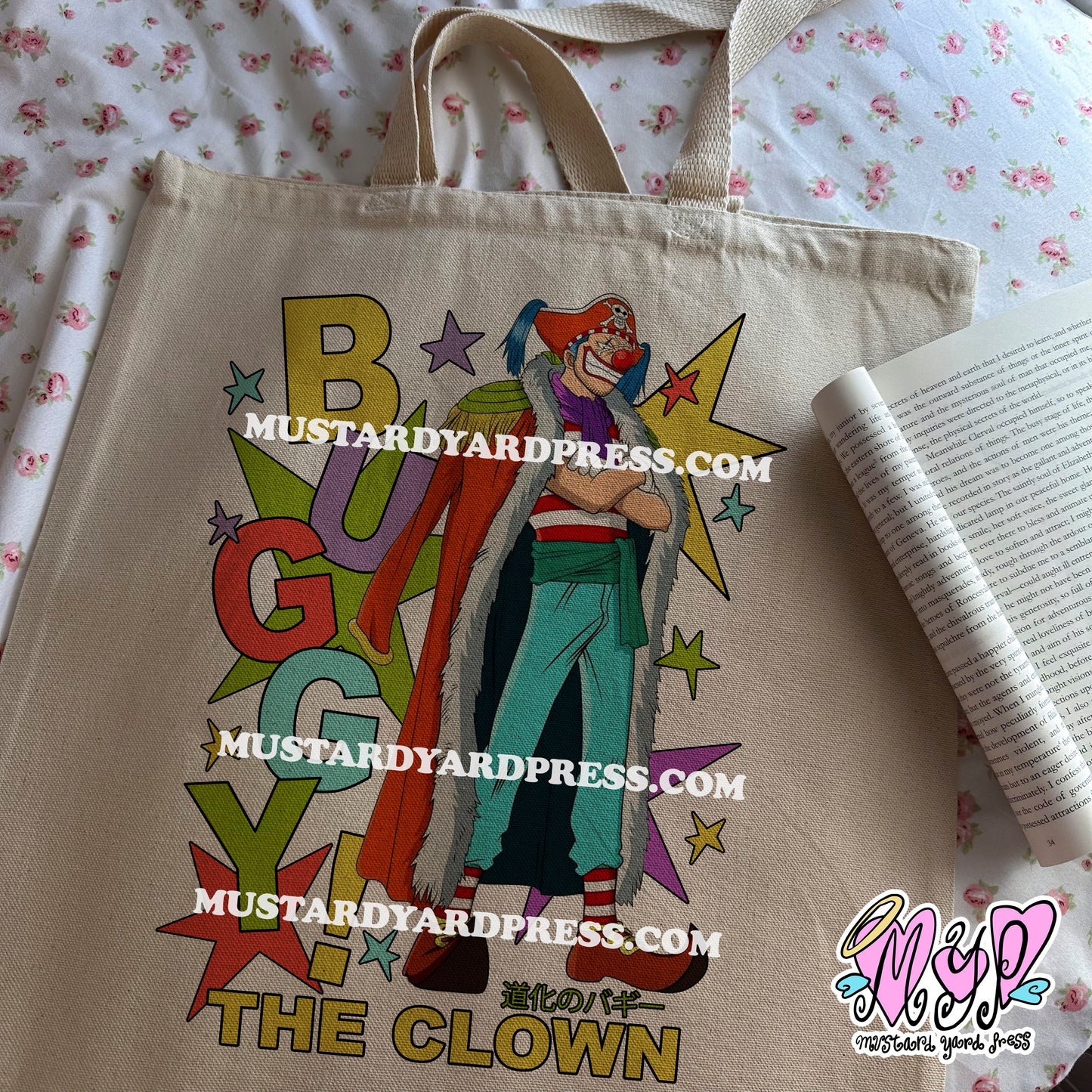 clown stars tote bag