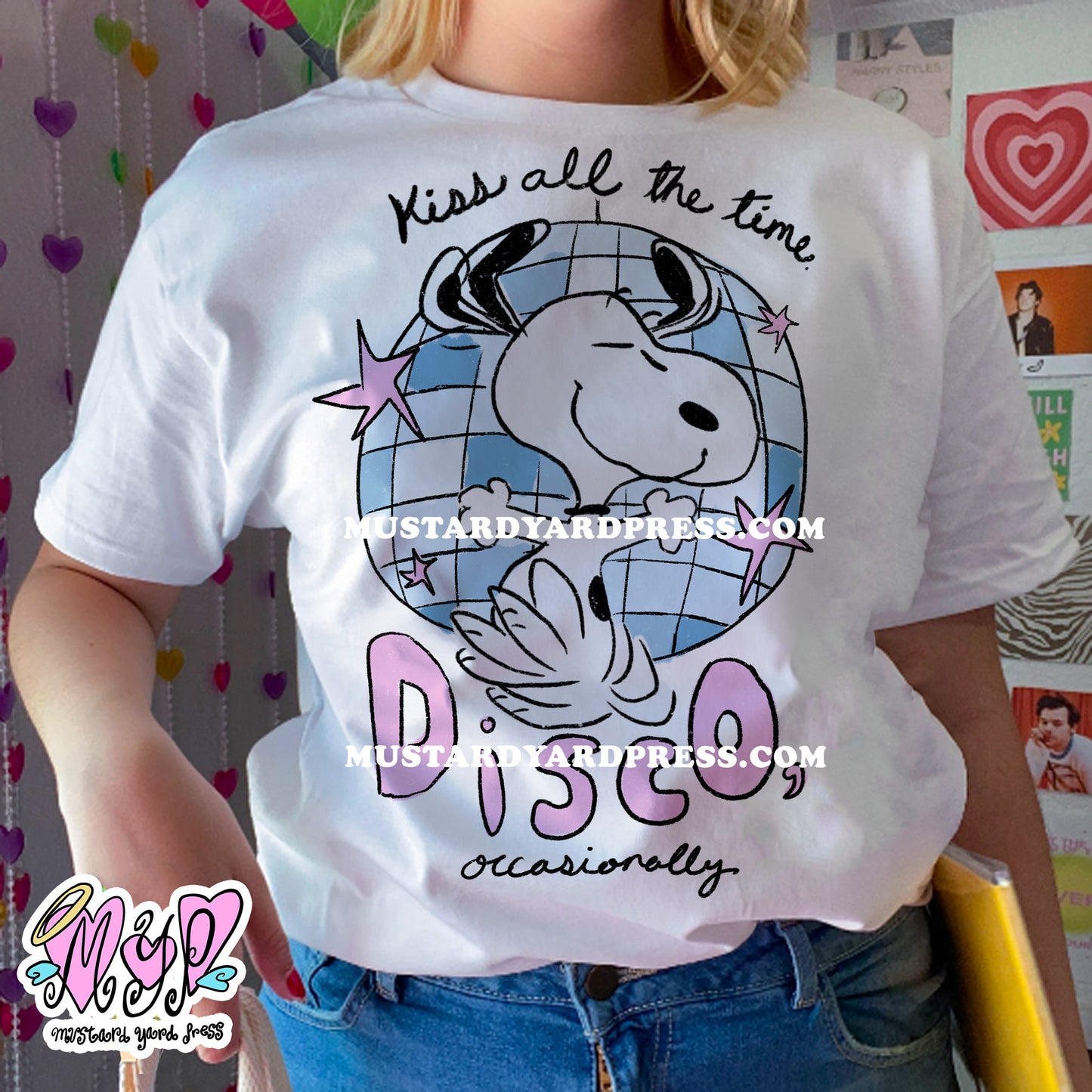 kiss disco dog t-shirt