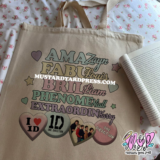 1d fan tote bag