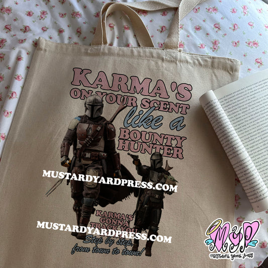 karma hunter tote bag