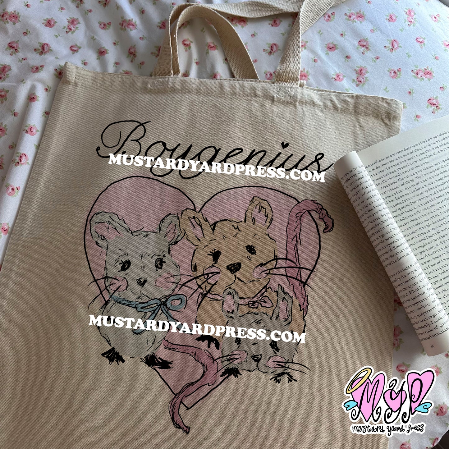 mice sketch tote bag