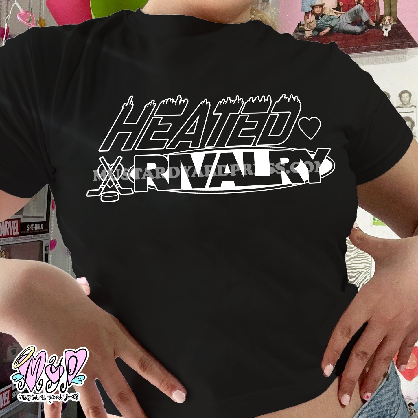 heated logo baby tee