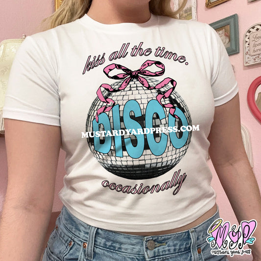 kiss disco mirrorball baby tee