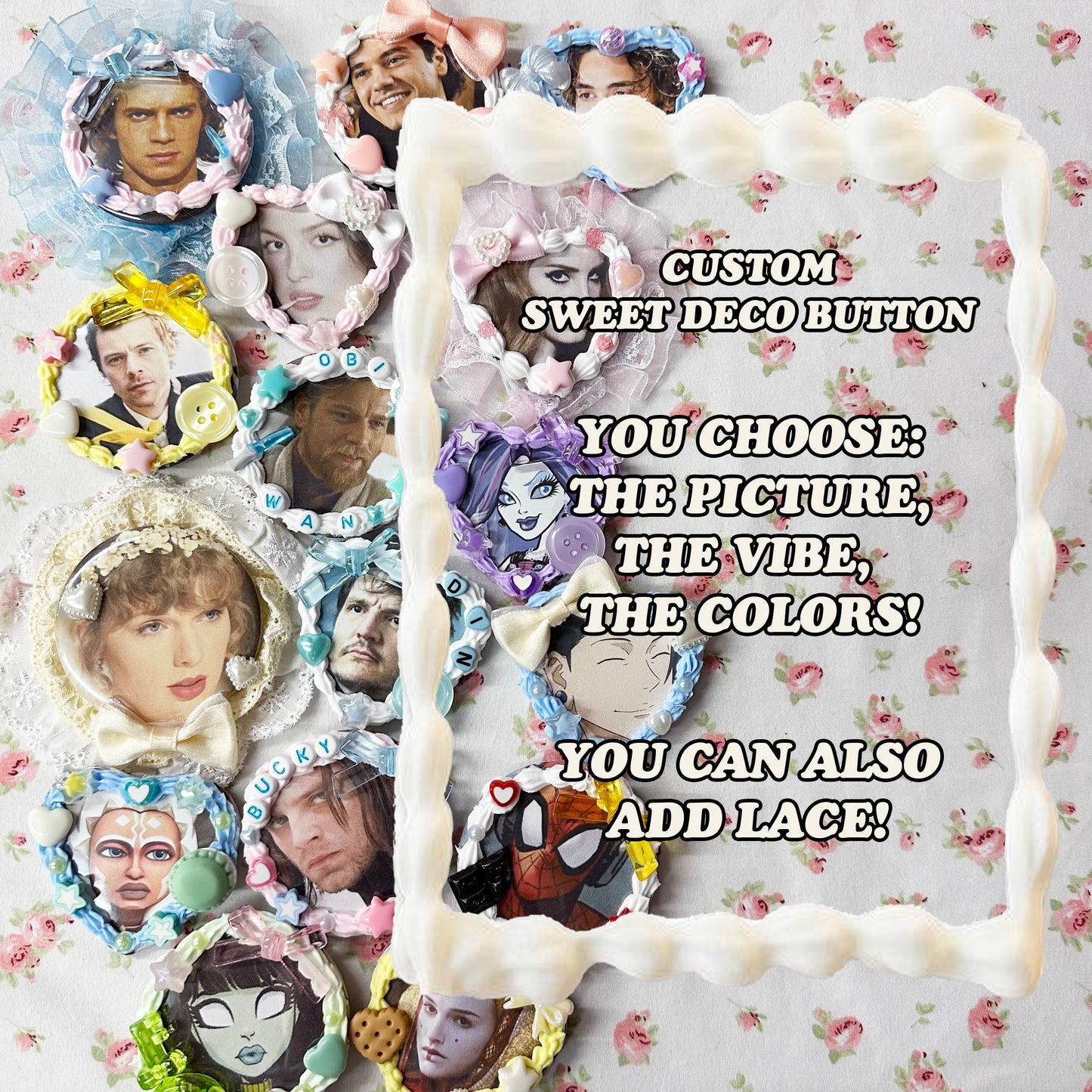 custom sweet deco button pin