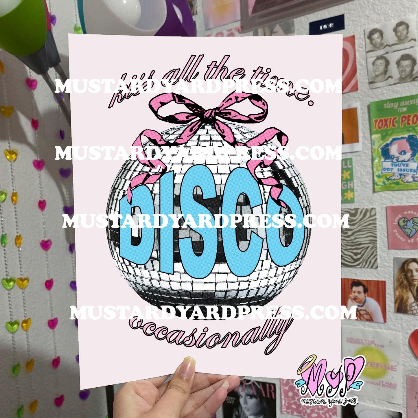 kiss disco mirrorball poster