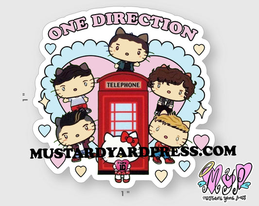 boyband cat heart mini sticker