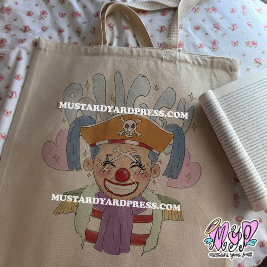 clown sketch tote bag