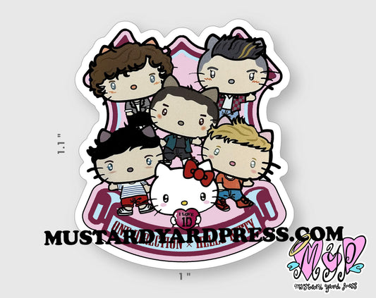 boyband cat mini sticker