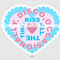 kiss disco heart mini sticker