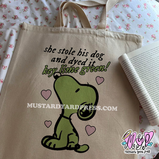 lime green tote bag