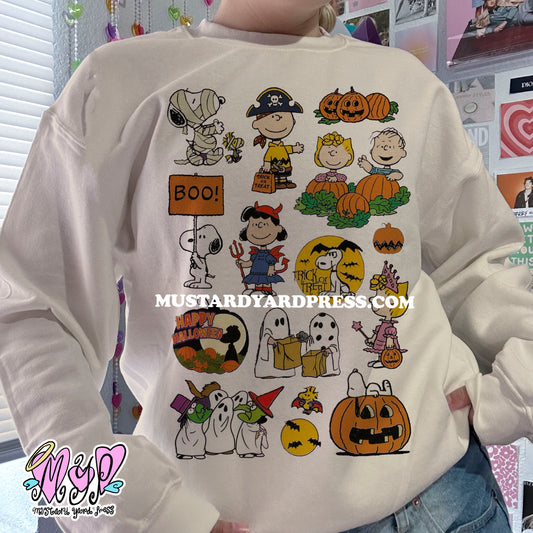 dog halloween stickers crewneck