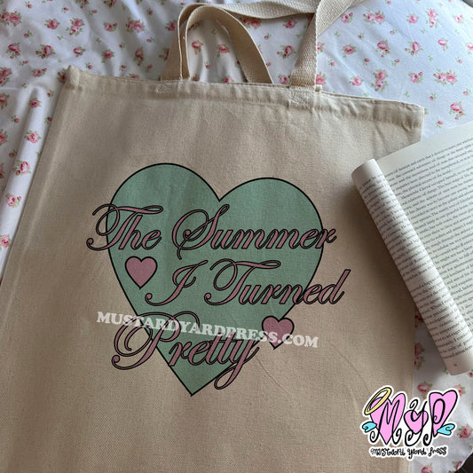 summer heart tote bag