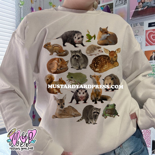 fall animals crewneck