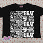 brat black baby tee