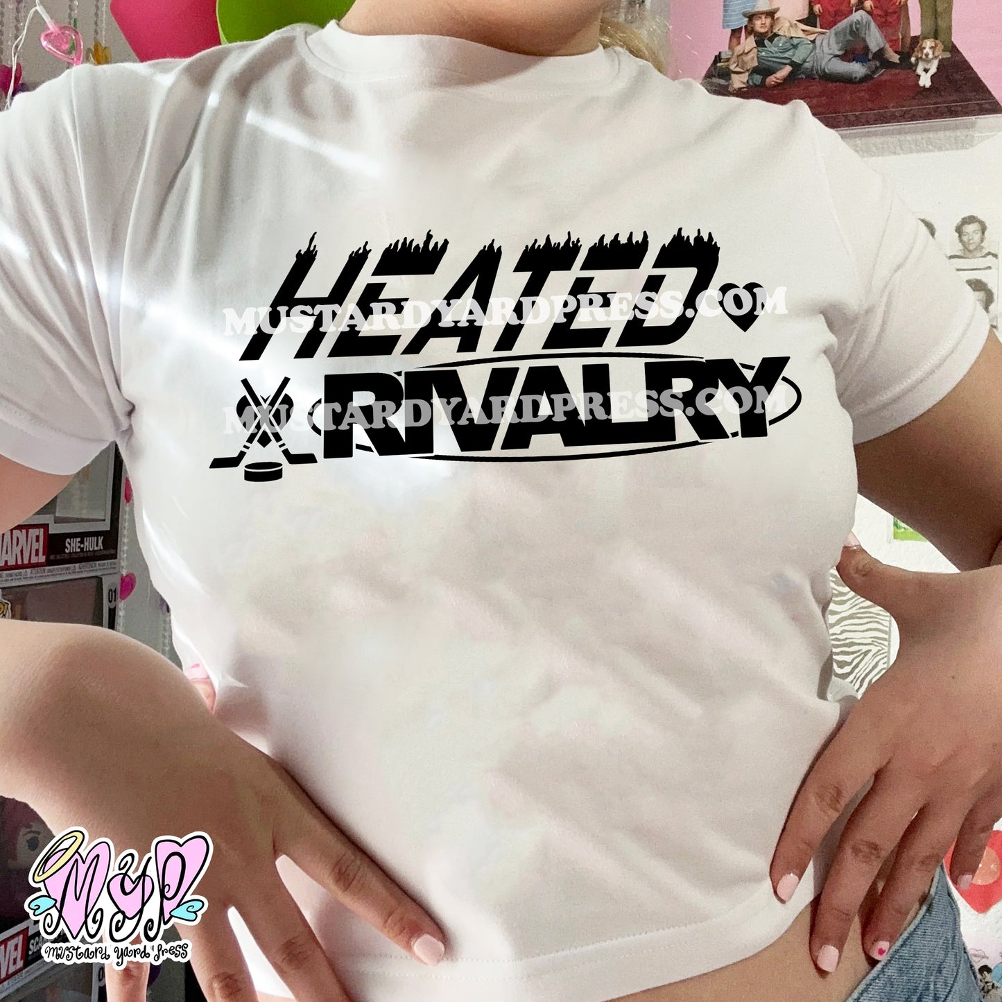 heated logo baby tee