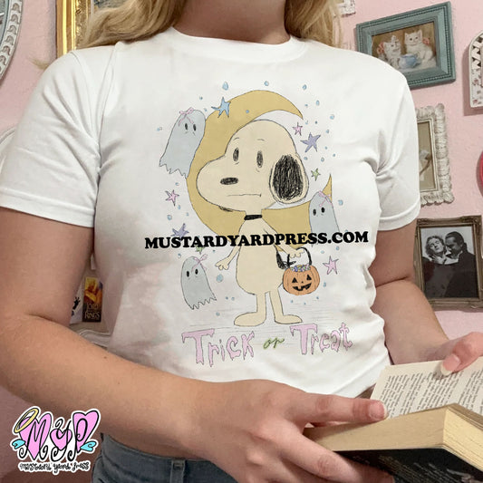 trick or treat dog baby tee