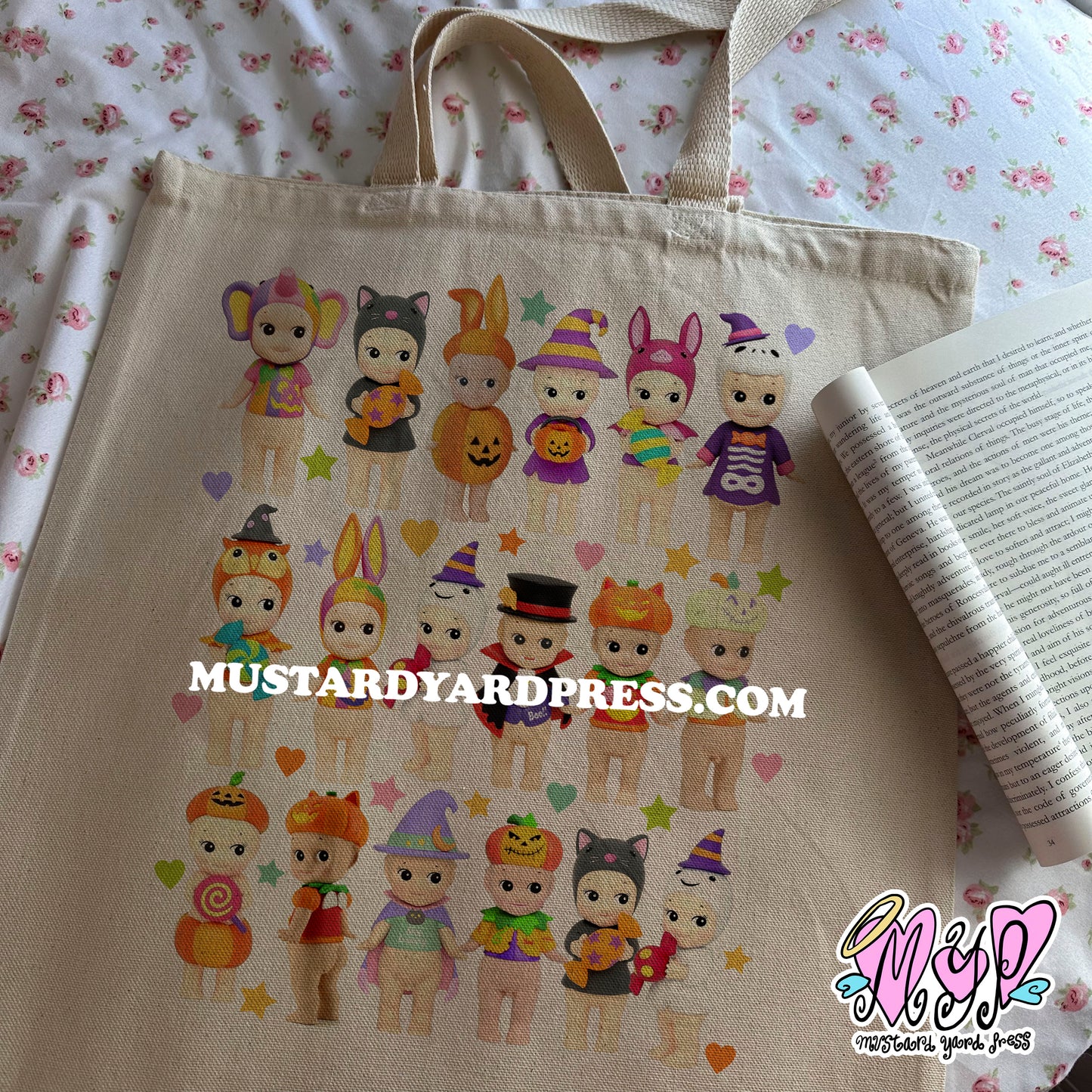 halloween angel collection tote bag