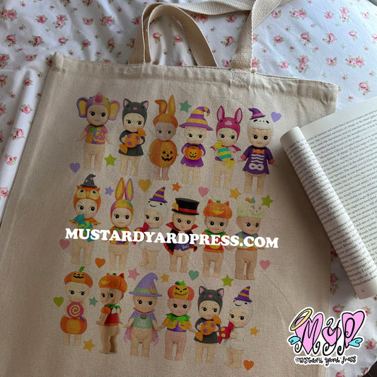 halloween angel collection tote bag