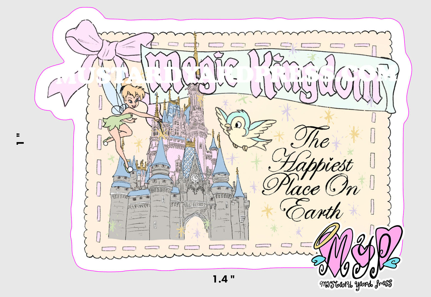 postcard castle mini sticker