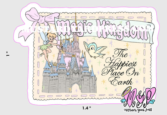 postcard castle mini sticker