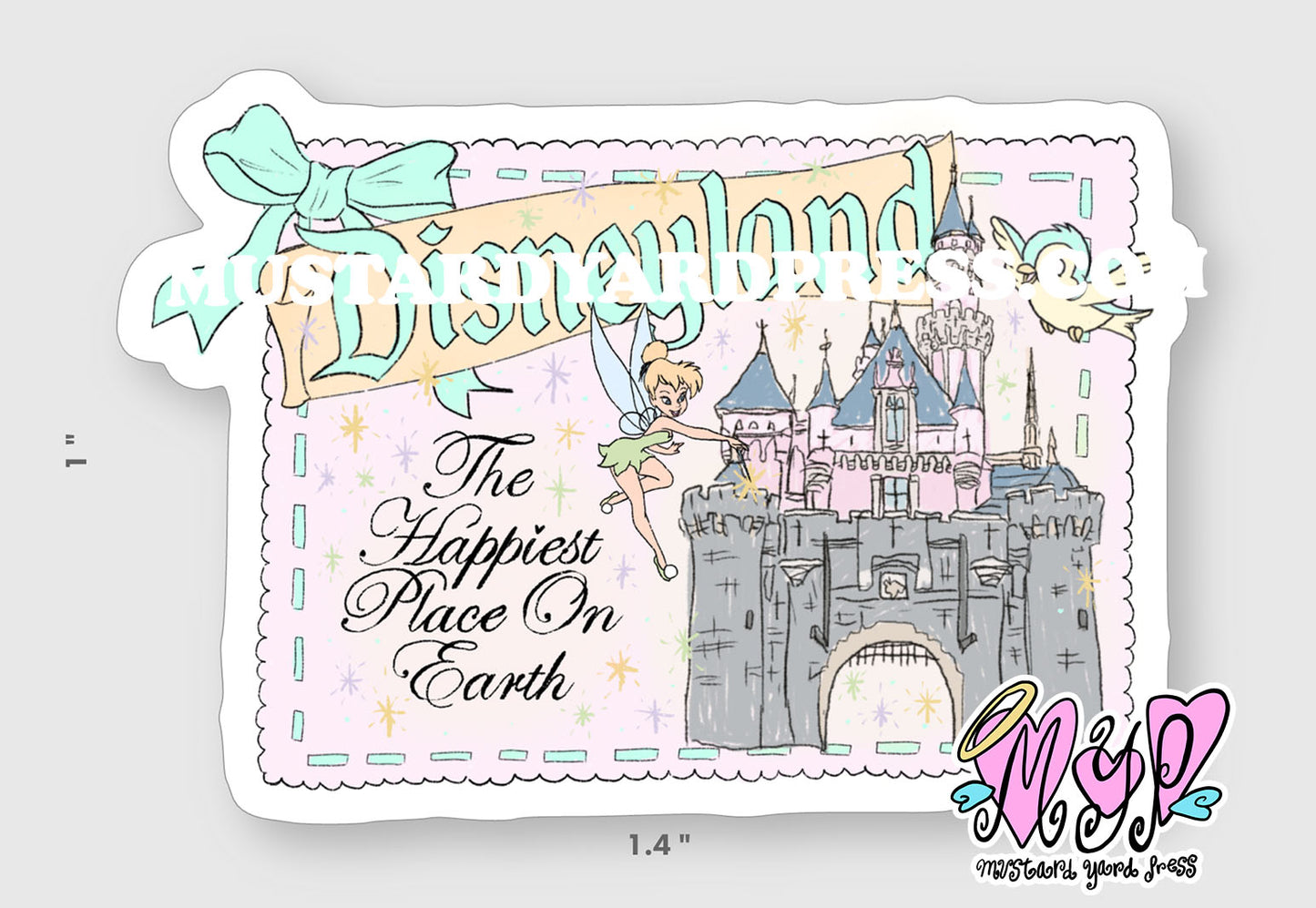 postcard magic castle mini sticker