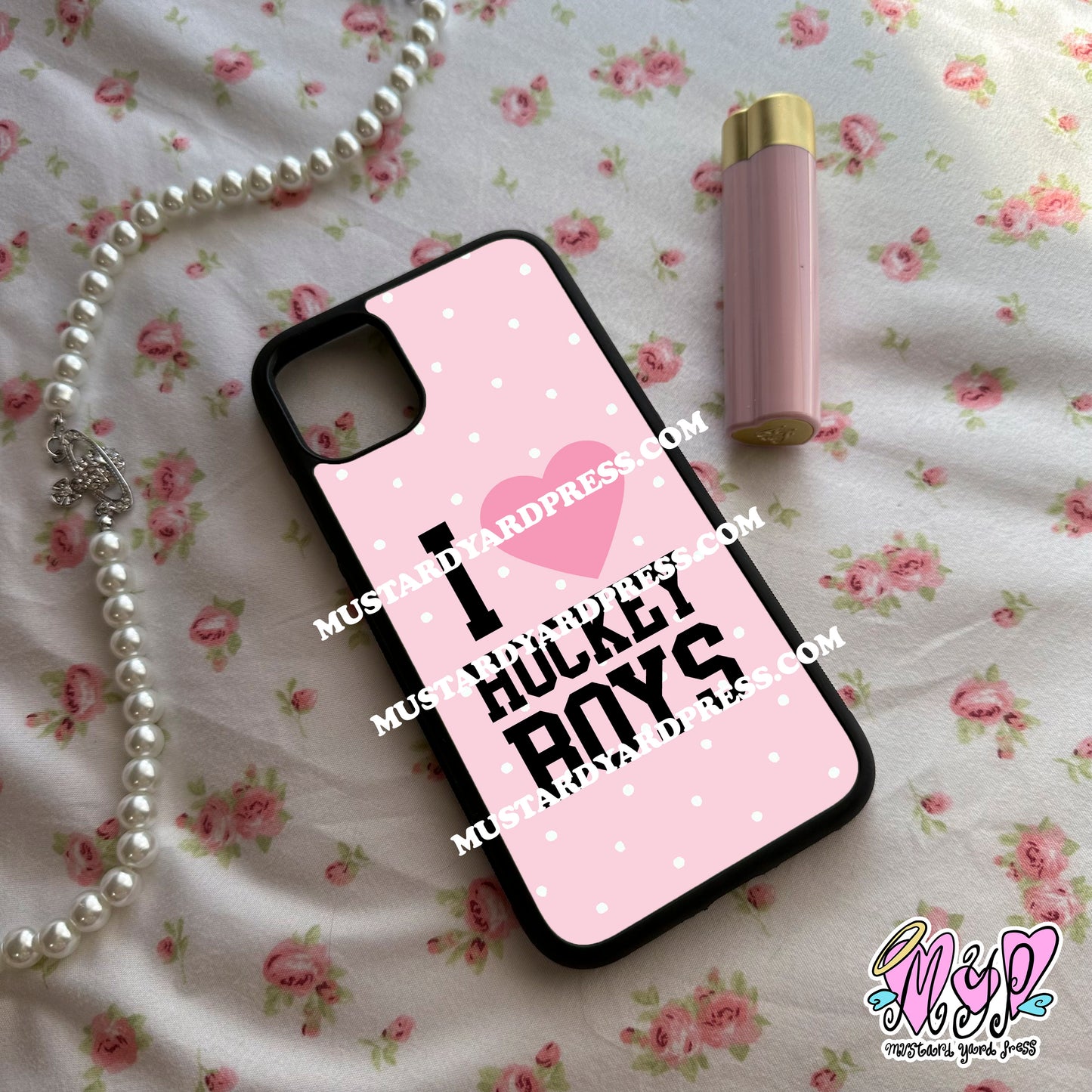 i love hockey boys phone case