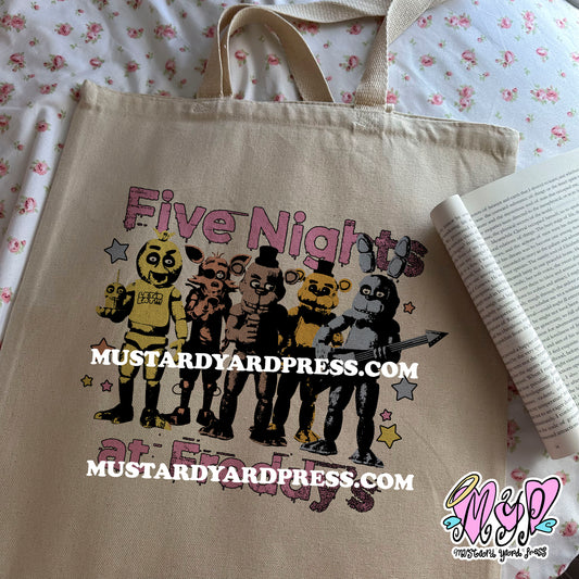 5 nights colors tote bag