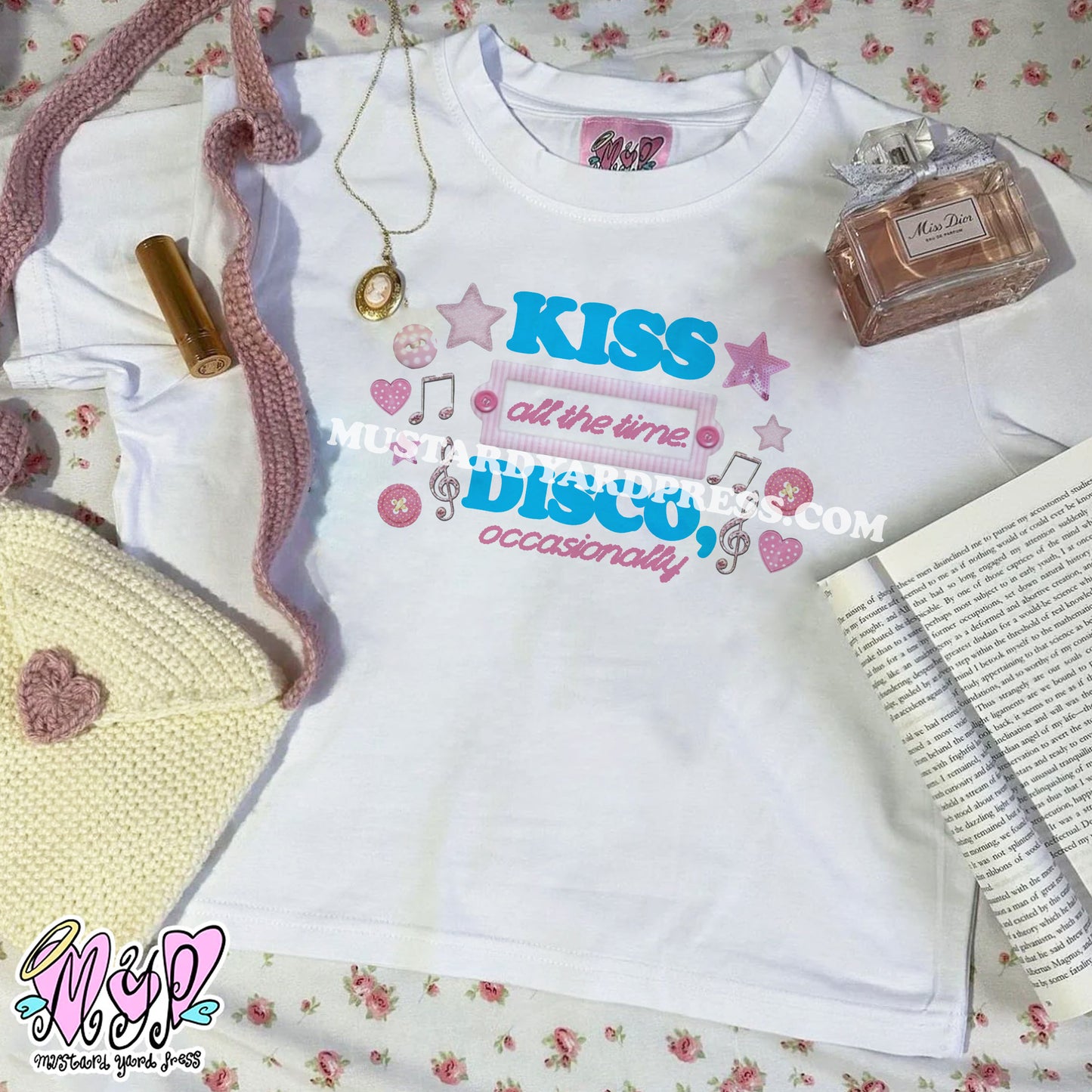 kiss disco logo baby tee