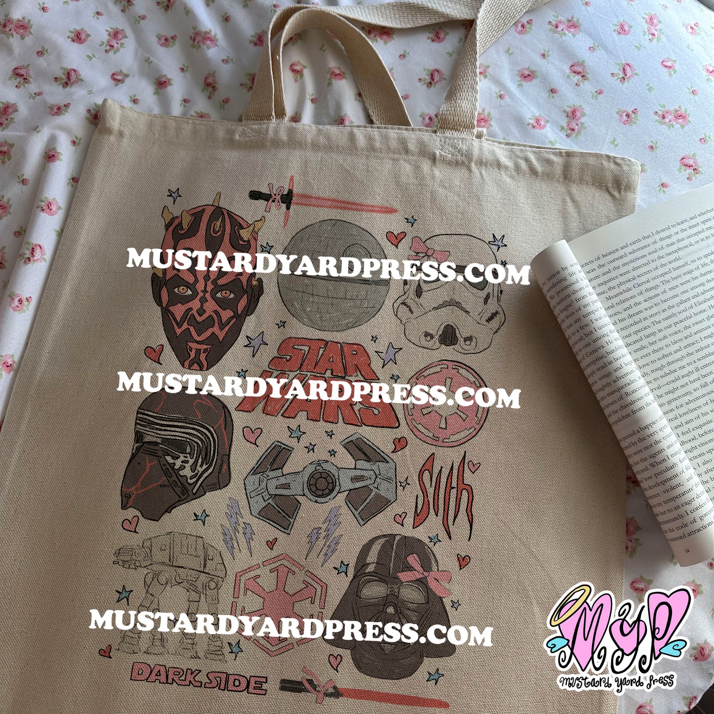 dark doodles tote bag
