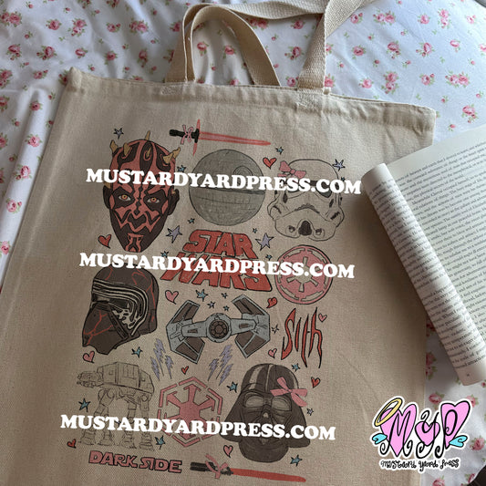 dark doodles tote bag