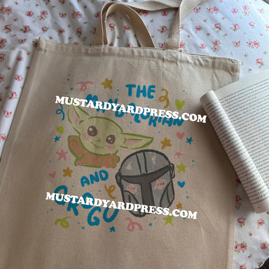 father and son tote bag