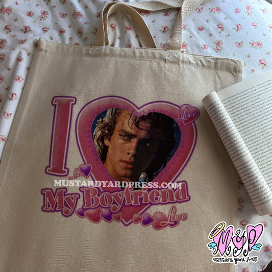 i love my bf ani tote bag