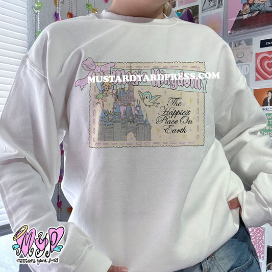 postcard magic castle crewneck