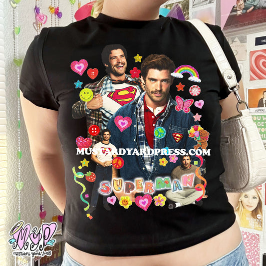 super collage baby tee