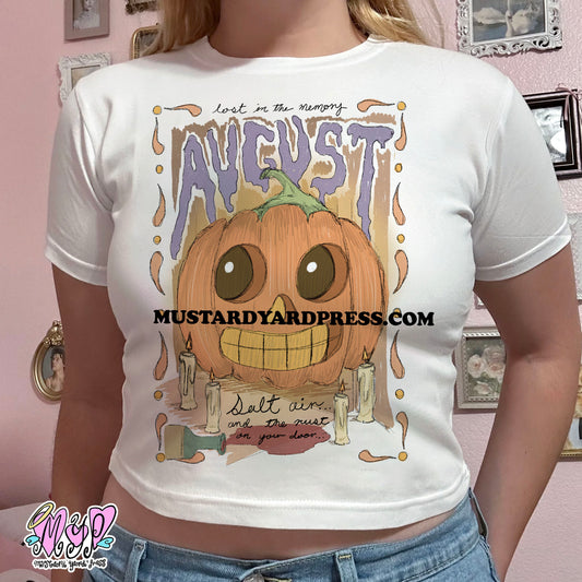 vintage pumpkin august baby tee