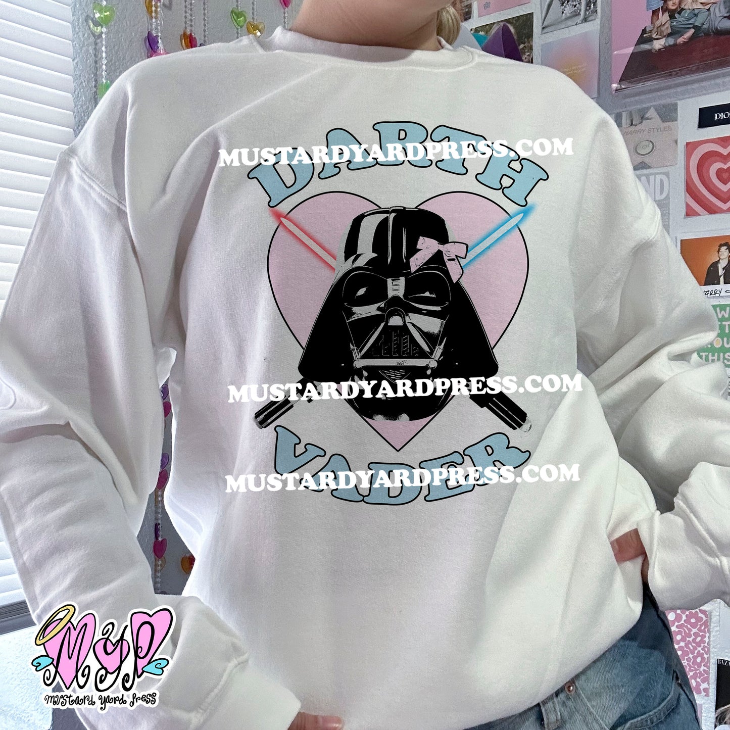 dark ani heart logo crewneck
