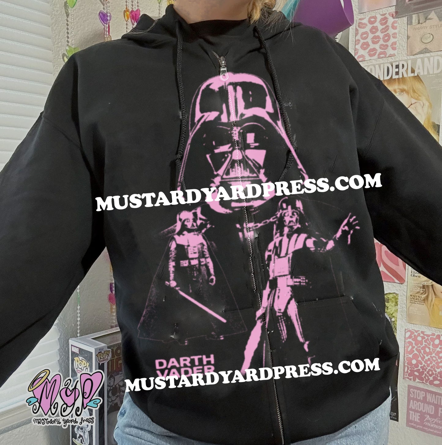 dark ani pink ink zip-up