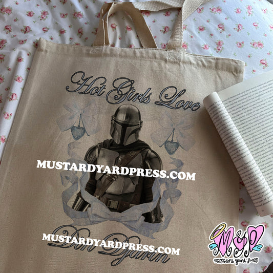 hot girls love din tote bag