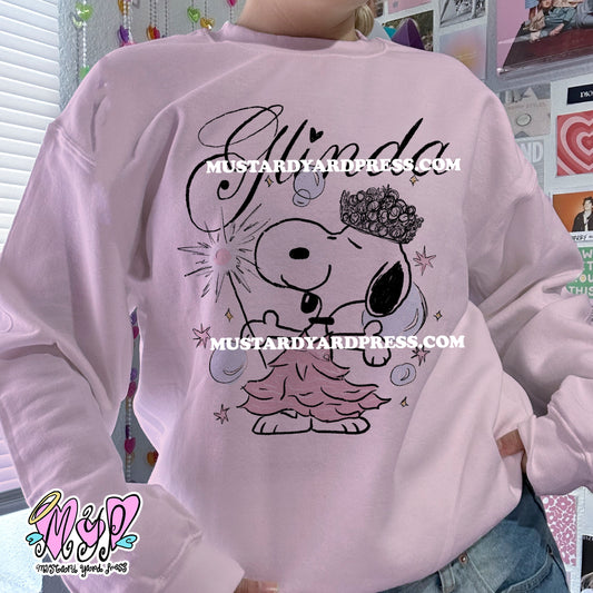 pink witch dog crewneck