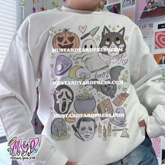 halloween doodles crewneck