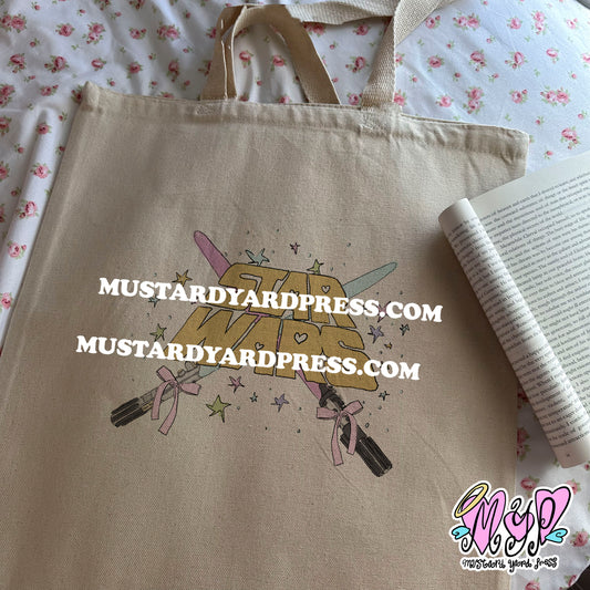 galaxy coquette logo tote bag