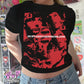 louis red collage baby tee