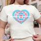 kiss disco heart baby tee