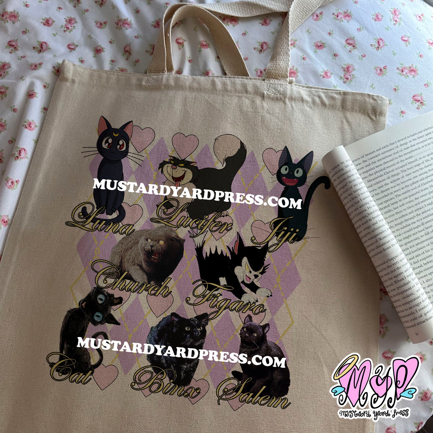 black cats tote bag