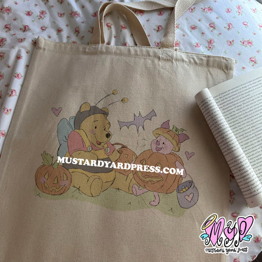 bear halloween tote bag