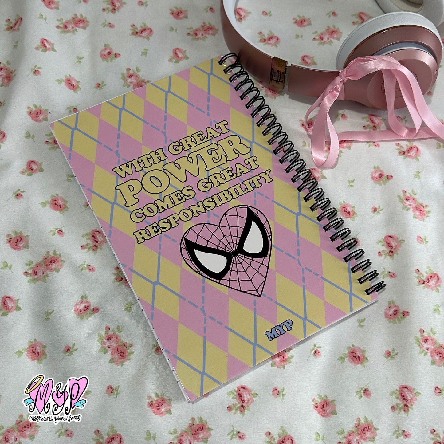 spider argyle notebook