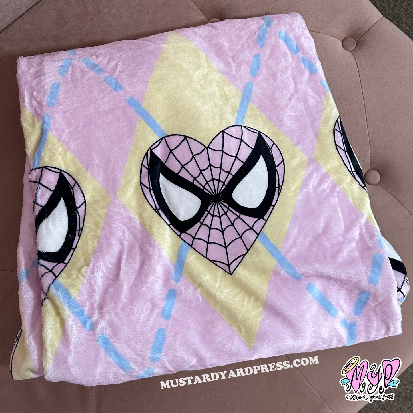 spider argyle blanket