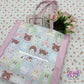 trinket patches all over print tote bag