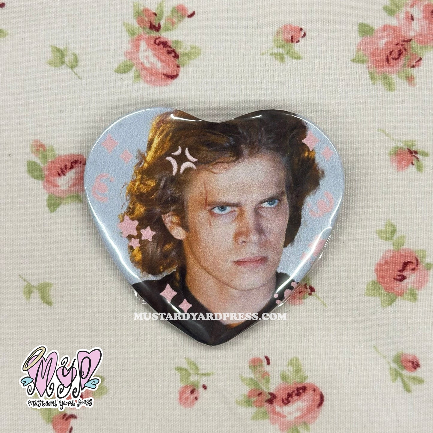 angry ani heart shaped pin